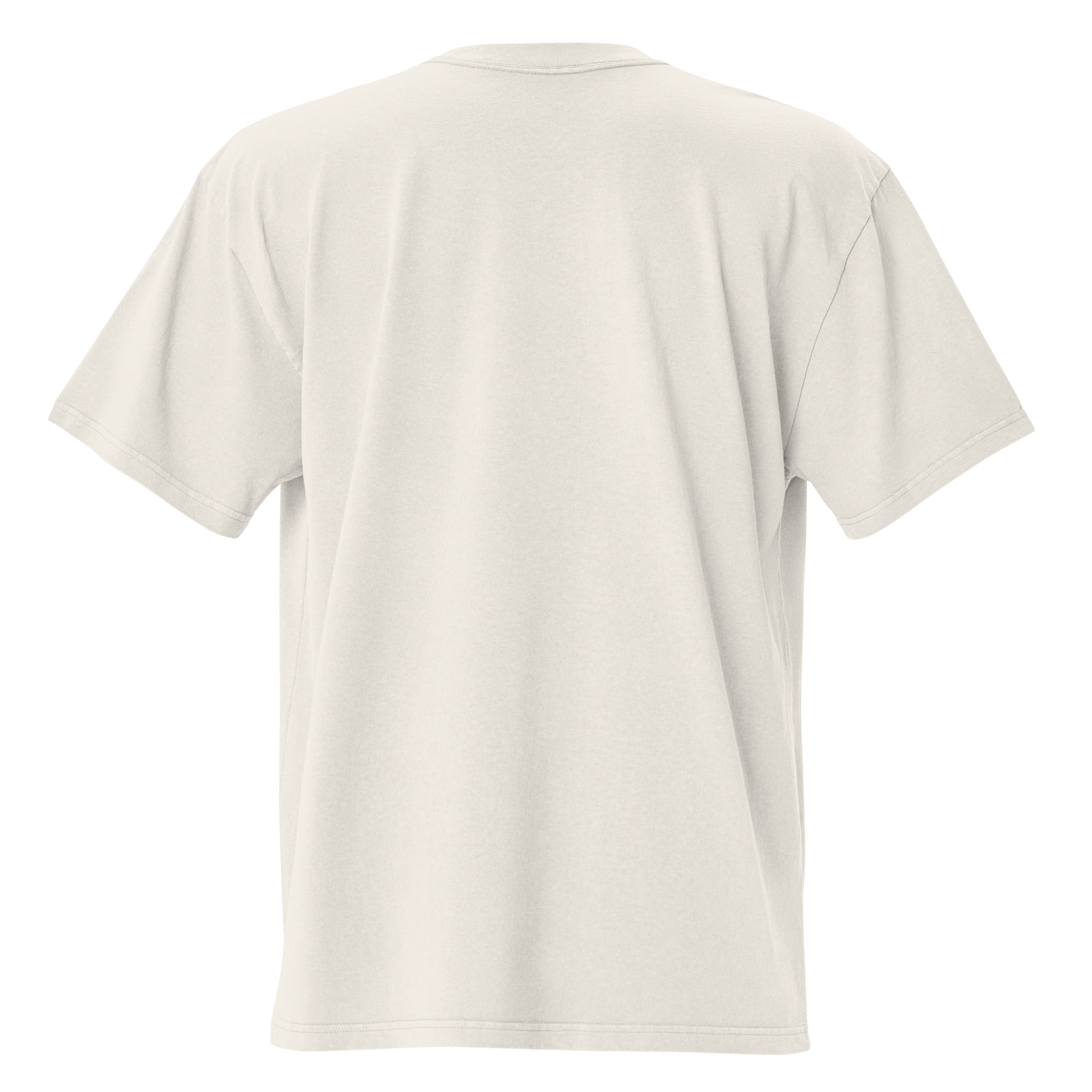 Back side of cream 'Outside of Your Name' tee – oversized unisex Christian shirt with clean back and bold front design – Influence View