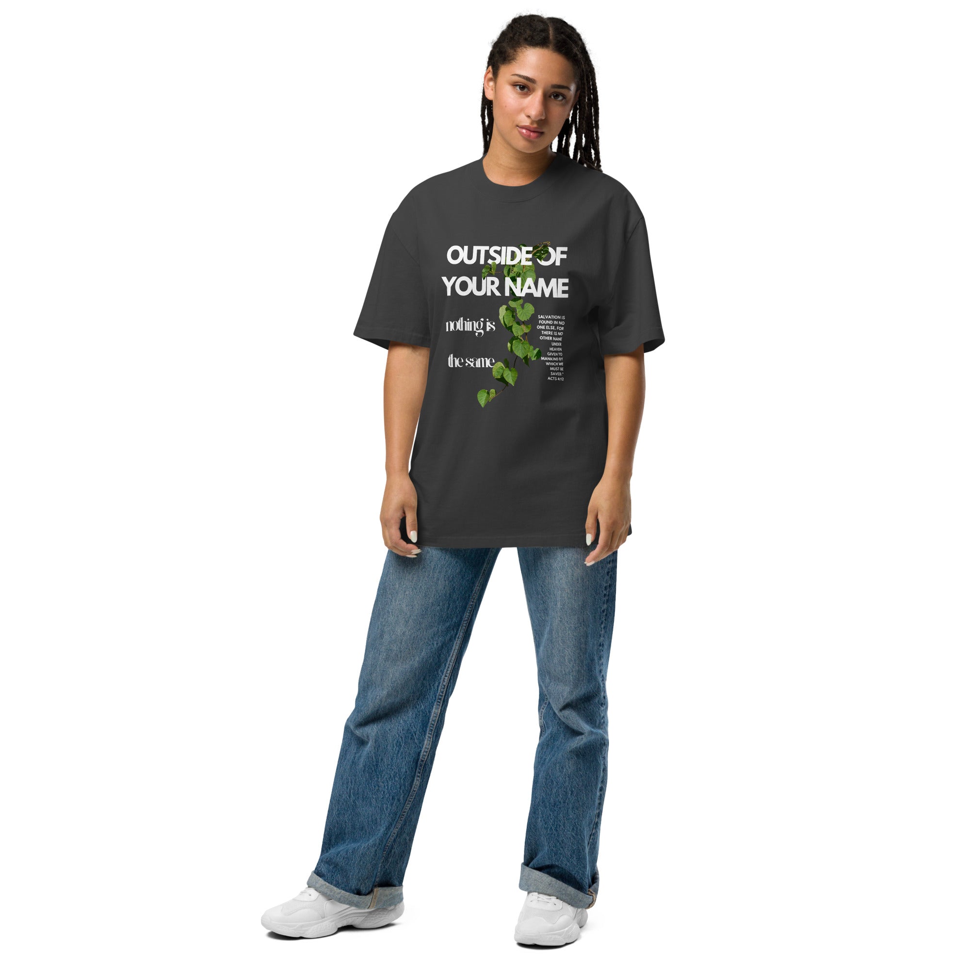 Outside of Your Name – Oversized Tee (Faded Black)