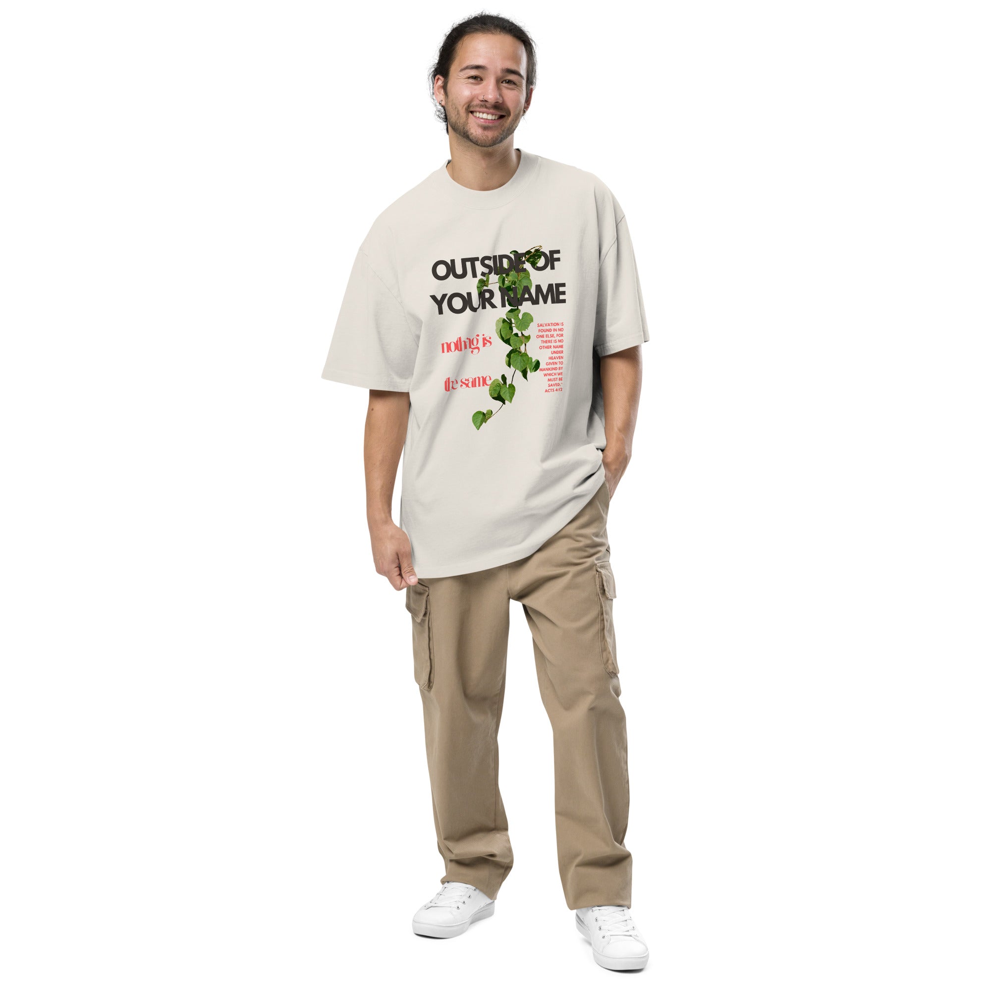 Outside of Your Name – Oversized Tee (Bone)
